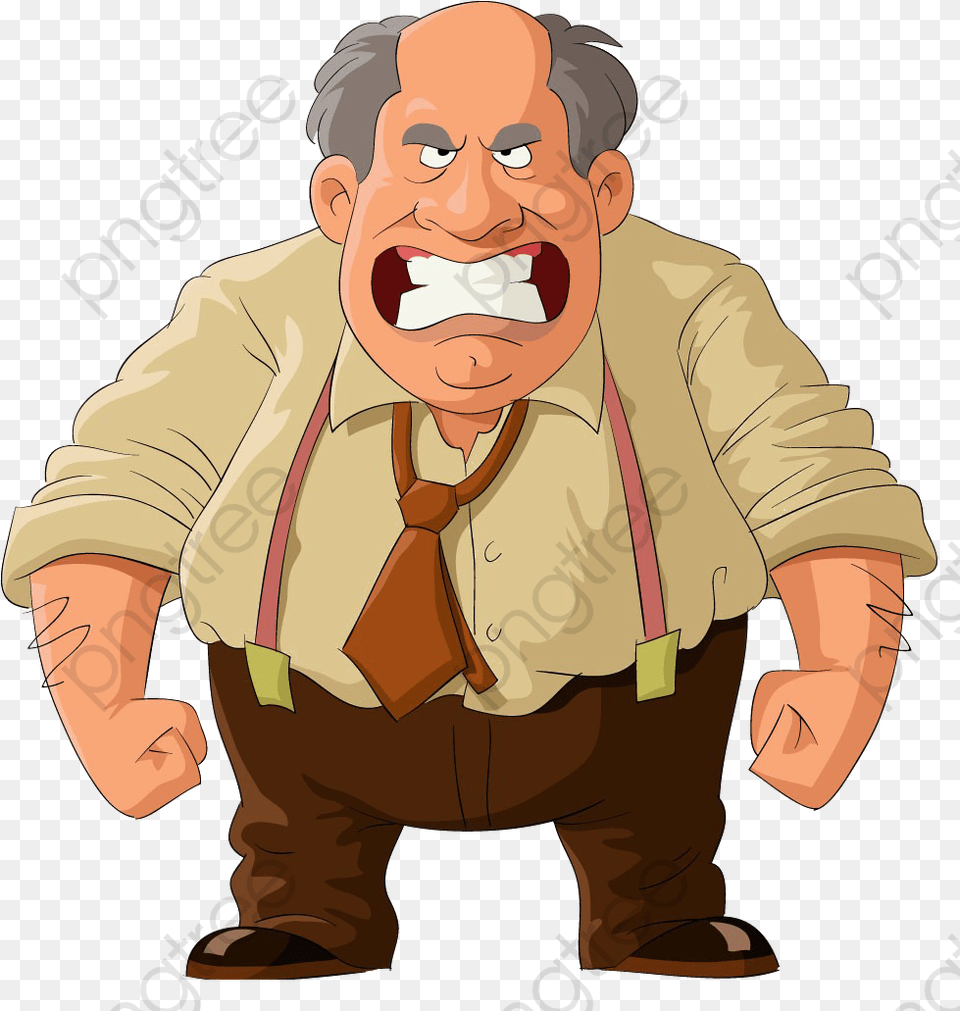 Boss Clipart Worried Angry Man Cartoon, Baby, Person, Face, Head Free Png Download