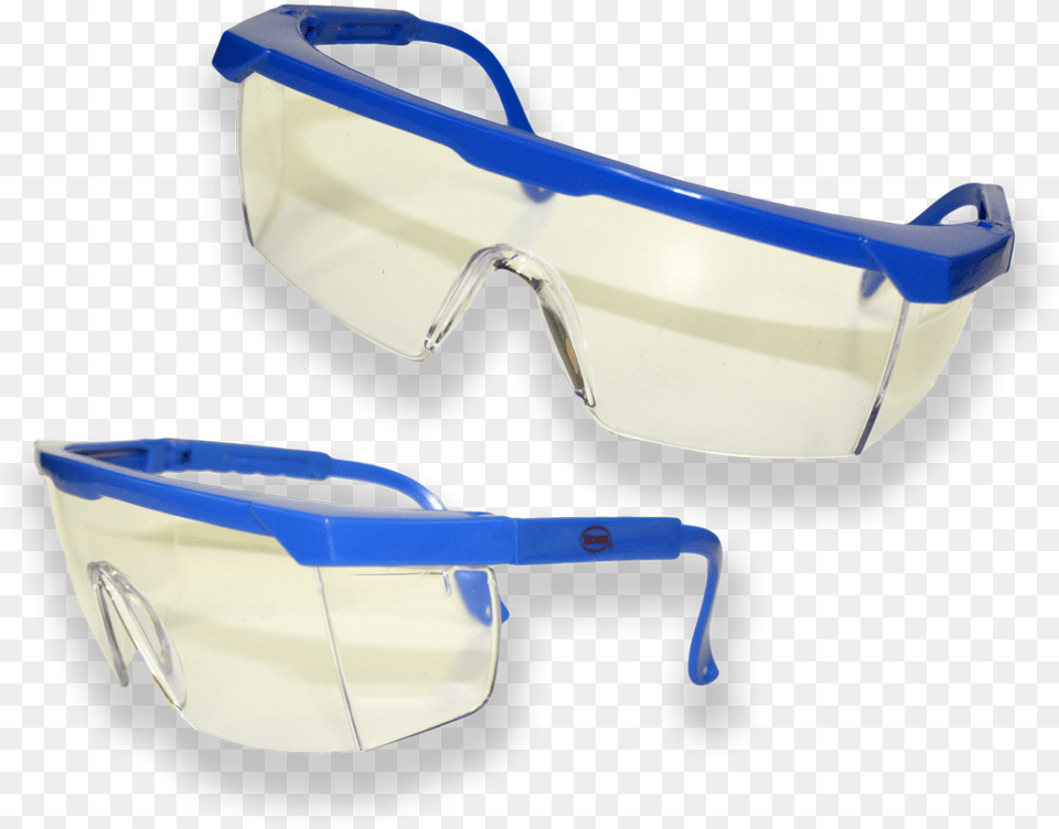 Boss Expandable Safety Glasses Blue Frame Clear Lens Plastic, Accessories, Goggles, Sunglasses Png Image