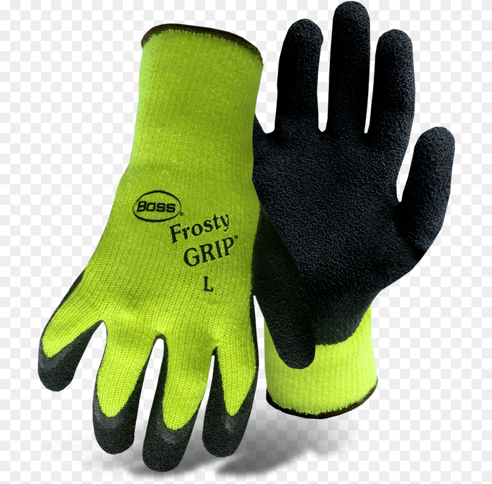 Boss Frosty Grip High Vis Insulated Knit Latex Palm Boss Gloves 8439nl Frosty Grip Gloves, Clothing, Glove, Hosiery, Sock Free Png