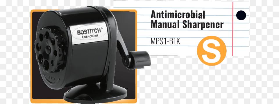Bostitch Metal Antimicrobial Manual Pencil Sharpener, Appliance, Device, Electrical Device, Washer Png Image