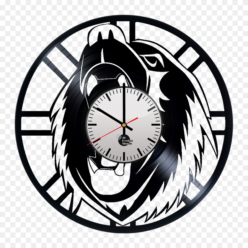 Boston Bruins Bear Logo Handmade Vinyl Record Wall Clock Fan Gift, Analog Clock, Disk, Wall Clock Free Png