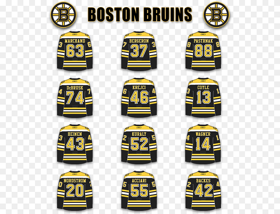 Boston Bruins Clipart Boston Bruins, Clothing, Shirt, Jersey, Text Free Transparent Png