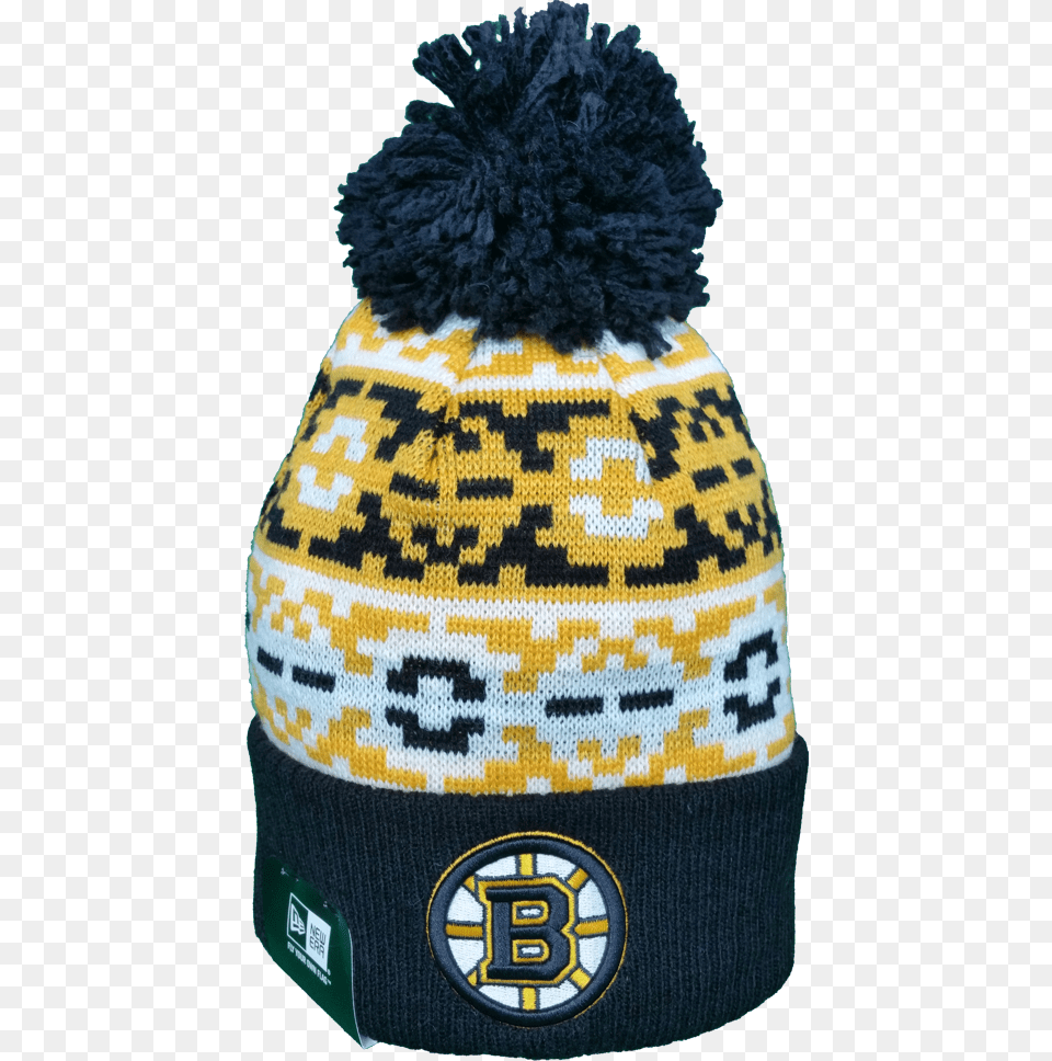 Boston Bruins Retro Chill Pom Toque Nfl Green Bay Packers New Era Retro Chill Pom Beanie, Cap, Clothing, Hat Free Transparent Png