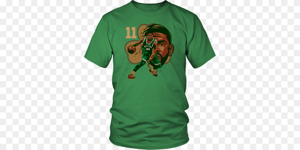 Boston Celtics Kyrie Irving Lucky Charm Teeidols, Clothing, Shirt, T-shirt, Adult Free Transparent Png