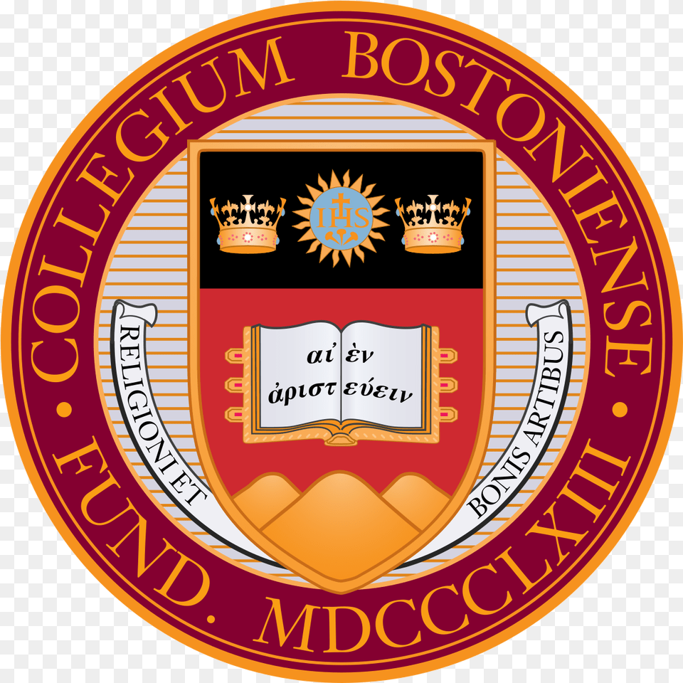 Boston College Boston College Seal Logo, Badge, Symbol, Emblem, Food Png
