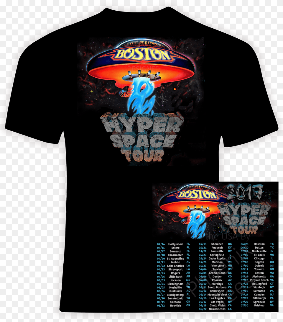 Boston Hyper Space 2017 Concert Tour T Lamb Of God Shirt, Clothing, T-shirt, Advertisement, Poster Free Transparent Png