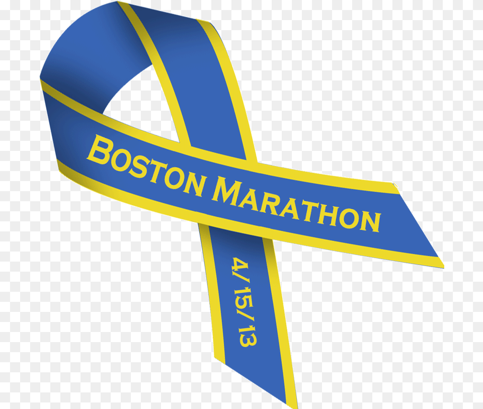Boston Marathon Bombing Ribbons This Blue Background Boston Marathon Bombing Ribbon, Logo, Symbol, Sash Png