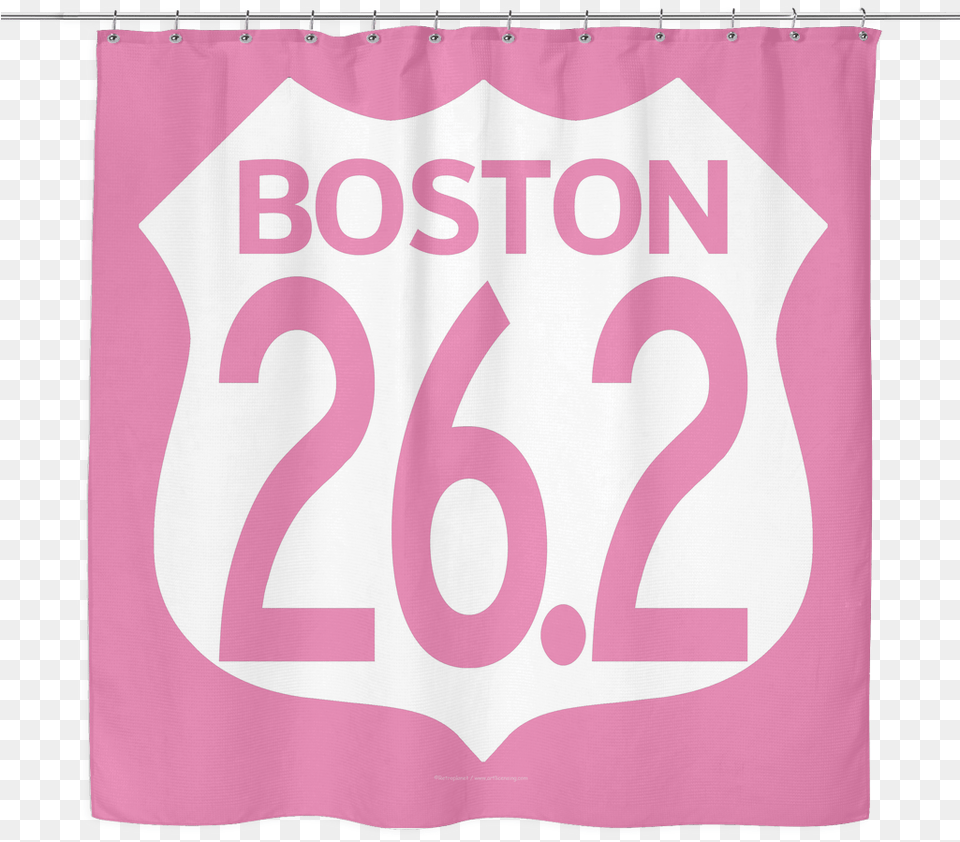Boston Marathon Woven Oxford Cloth Shower Curtain Pink New York Marathon 262 Miles Vinyl Sticker Laptop Car, Text, Symbol, Number Free Transparent Png