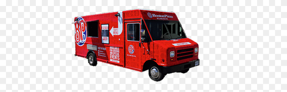 Boston Pizza Food Truck, Transportation, Vehicle, Moving Van, Van Free Png