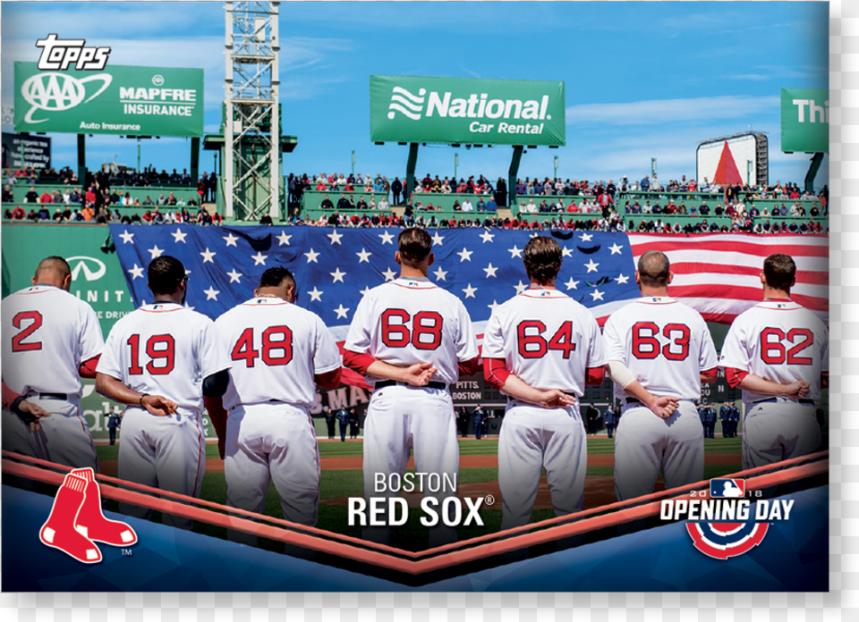 Boston Red Sox 2018 Topps Opening Day Baseball Opening Posters Boston Red Sox 2018, Person, People, Adult, Man Png Image