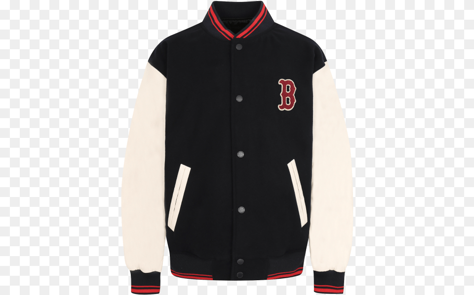 Boston Red Sox Sleeve Boucle Logo Baseball Jacket Baseball, Clothing, Coat, Shirt, Knitwear Free Png Download