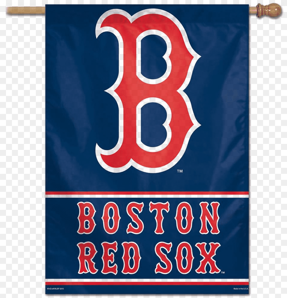 Boston Red Sox Team Logo Vertical Flag Boston Red Sox Logo, Text, Number, Symbol, Alphabet Free Transparent Png