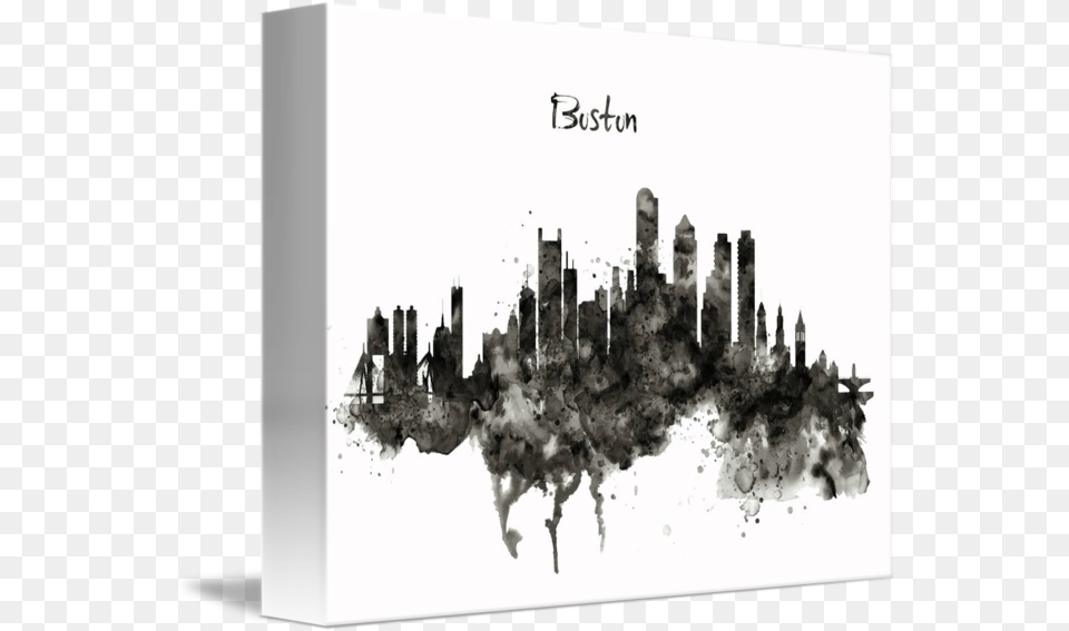 Boston Skyline Black And White Boston Skyline Black And White Watercolor, Smoke, Art Free Transparent Png