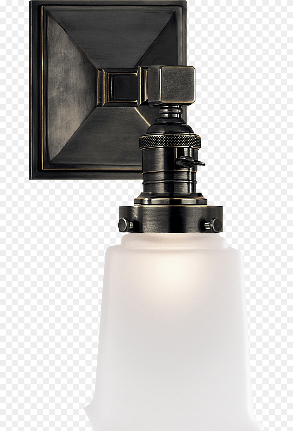 Boston Square Single Light In Bronze With Frosted Glass Ceiling Fixture, Lamp, Light Fixture, Lampshade Free Png