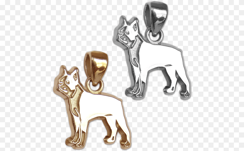 Boston Terrier Charm Or Pendant In Sterling Silver 14k Animal Figure, Accessories, Figurine, Electronics, Hardware Png