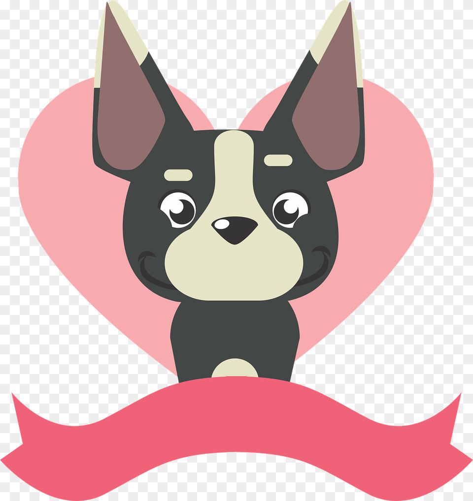 Boston Terrier Clipart Fancy Dog Love Vector, Animal, Fish, Sea Life, Shark Free Png Download