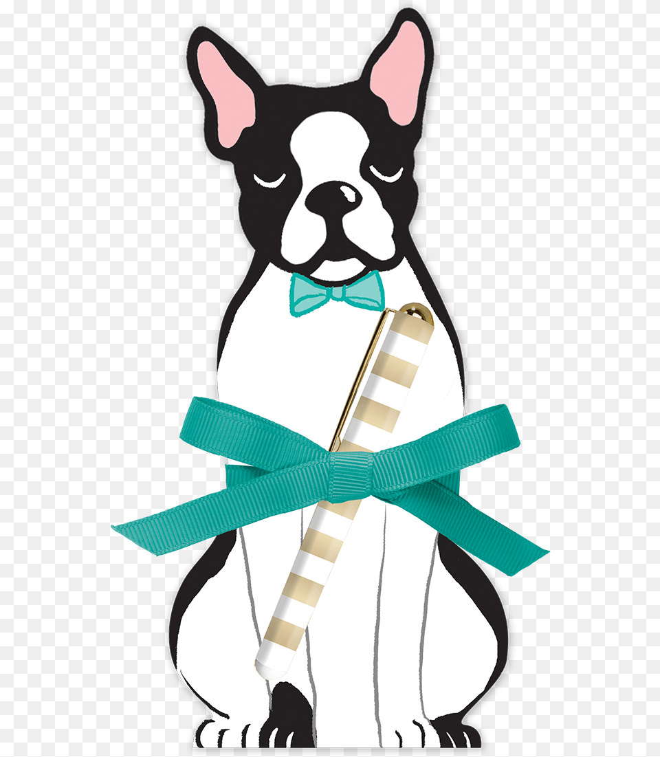 Boston Terrier Die Cut Note Pad With Pen Boston Terrier, Accessories, Formal Wear, Tie, Bulldog Free Transparent Png