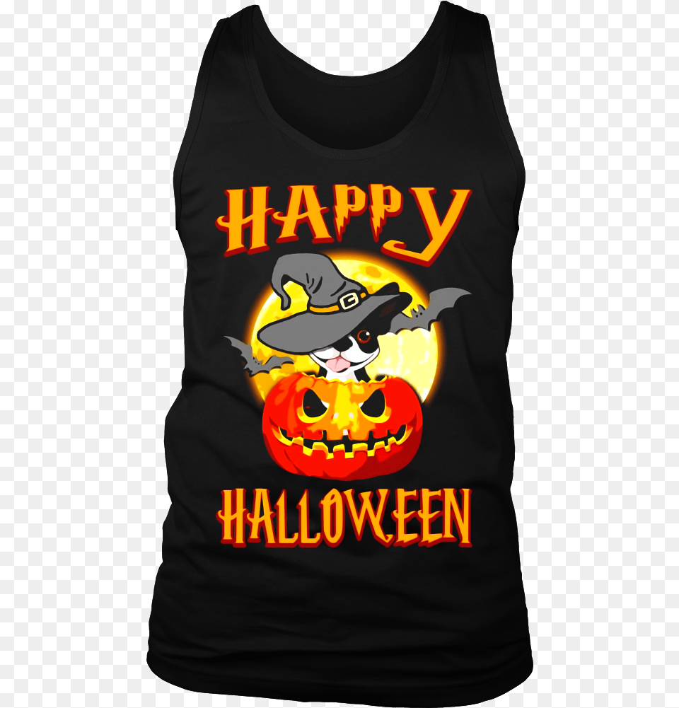 Boston Terrier Dog Happy Halloween T Shirt Pumpkin Happy Halloween Basset Hound, Clothing, T-shirt, Tank Top Png Image