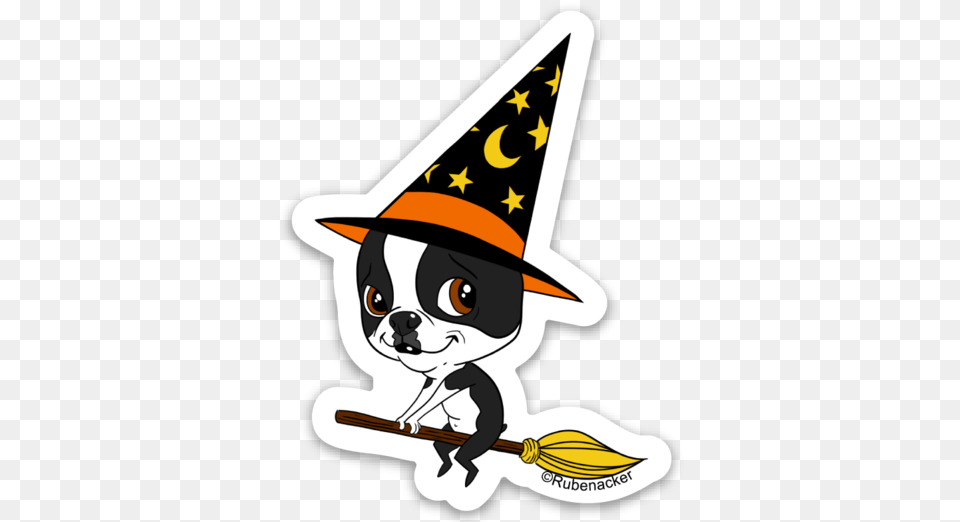 Boston Terrier Vinyl Halloween Sticker Halloween Boston Terrier Stickers, Clothing, Hat, Baby, Person Png Image