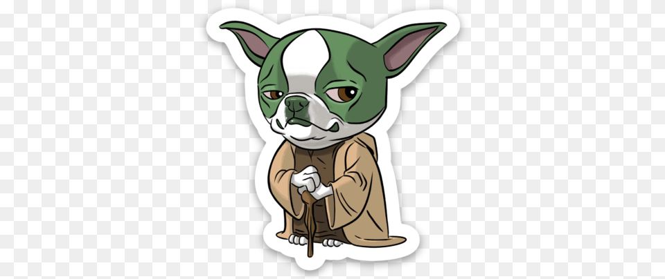 Boston Terrier Yoda Sticker Yoda, Animal, Bulldog, Canine, Dog Png Image