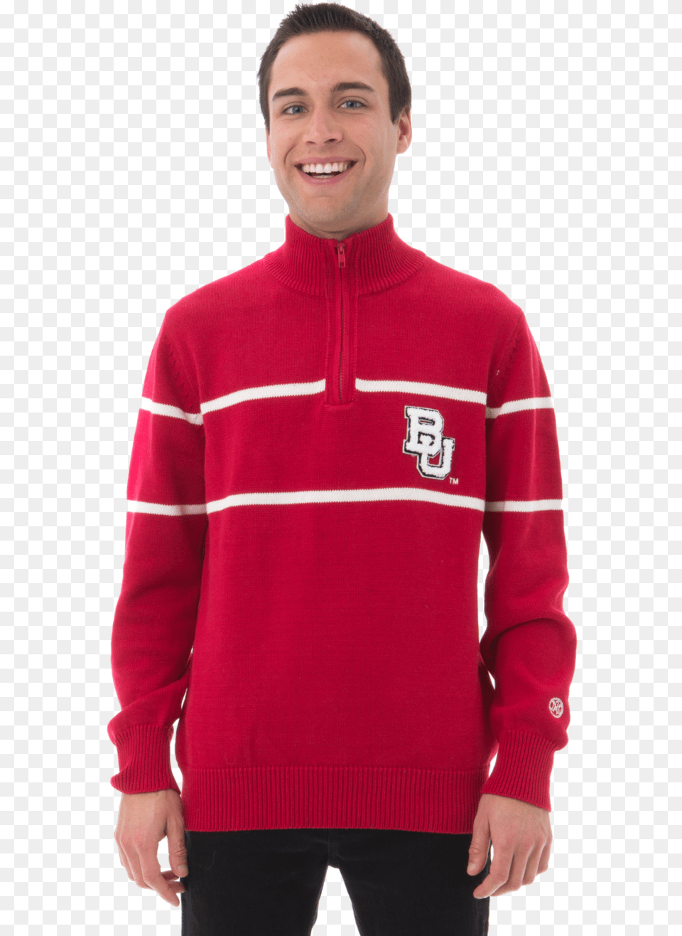 Boston University Men39s Mock Ribbed Quarter Zip, Sweatshirt, Sweater, Knitwear, Fleece Free Png Download