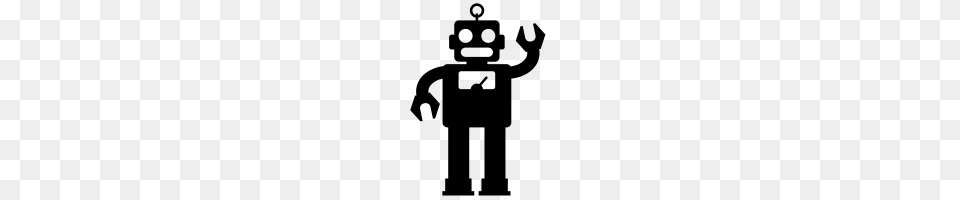 Bot Power Icon, Gray Png