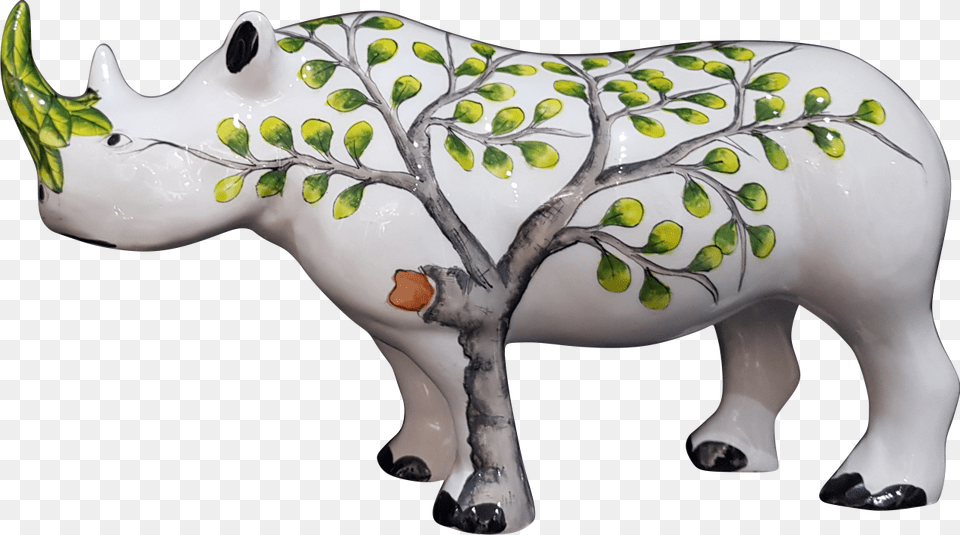 Botanical Wildlife Rhino Maidenhair Tree, Animal, Mammal, Cattle, Cow Free Png