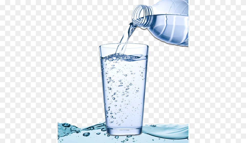 Botella De Agua Purificada Virtiendo Lquido Sobre Water, Bottle, Glass, Water Bottle, Beverage Png