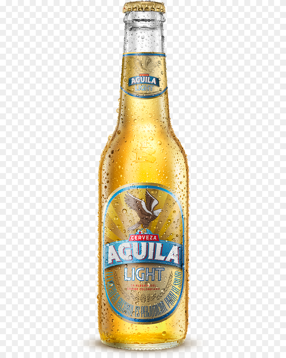Botella De Aguila Light Cerveza Colombiana Cerveza Aguila Light, Alcohol, Beer, Beer Bottle, Beverage Png Image