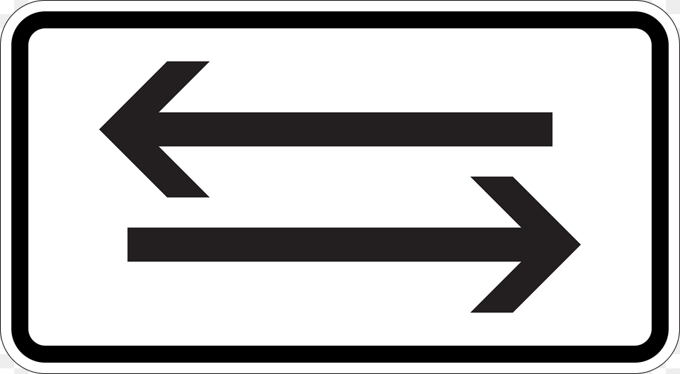 Both Directions Two Opposing Horizontal Arrows Clipart, Sign, Symbol, Road Sign Png Image