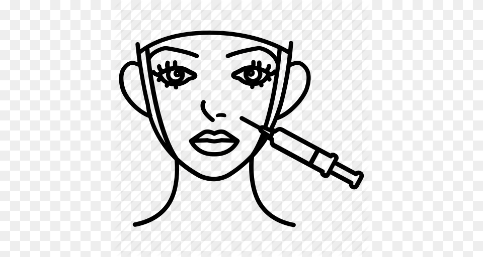 Botox Cosmetic Injection Plastic Skin Surgery Wrinkles Icon, Art, Drawing, Photography, Head Free Png