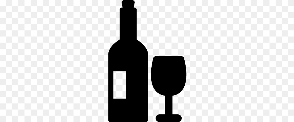 Bottle And Glass Of Wine Vector Wine, Gray Free Transparent Png