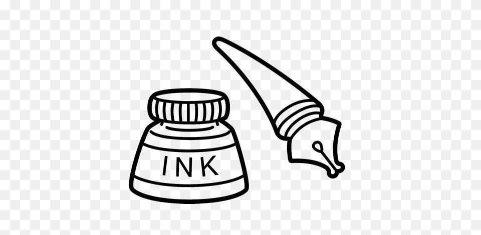 Bottle And Quill Ink Pen Clip Art, Ink Bottle, Smoke Pipe Free Transparent Png