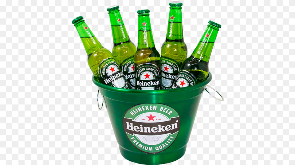 Bottle Beer Bucket, Alcohol, Beer Bottle, Beverage, Liquor Png Image