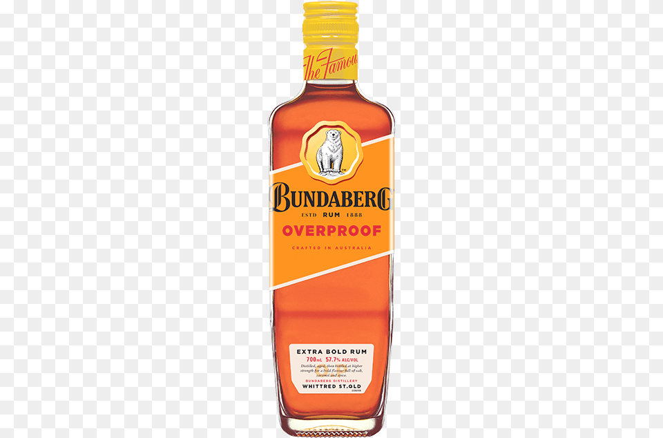 Bottle Bundaberg Rum Overproof 700ml Bundaberg Op Rum, Alcohol, Beverage, Liquor, Food Png Image
