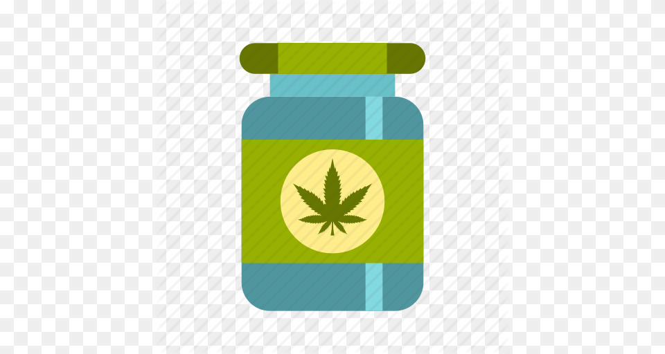Bottle Cannabis Drug Hemp Marijuana Medicinal Weed Icon, Herbal, Herbs, Jar, Leaf Png Image