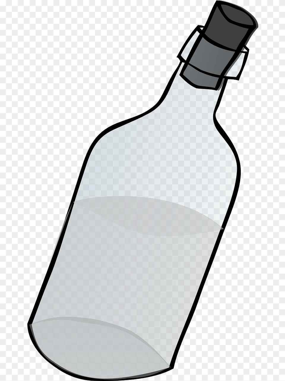 Bottle Clear Glass Vector Graphic On Pixabay Glass Bottle Black And White Clipart, Alcohol, Beverage, Liquor, Wine Png Image