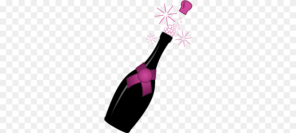 Bottle Clipart Pink Champagne Background Champagne Bottle Clipart, Art, Graphics, Purple, Floral Design Free Png Download