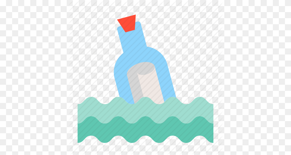 Bottle Letter Message In A Bottle Nautical Sea Icon, Alcohol, Beverage, Liquor, Wine Free Png Download