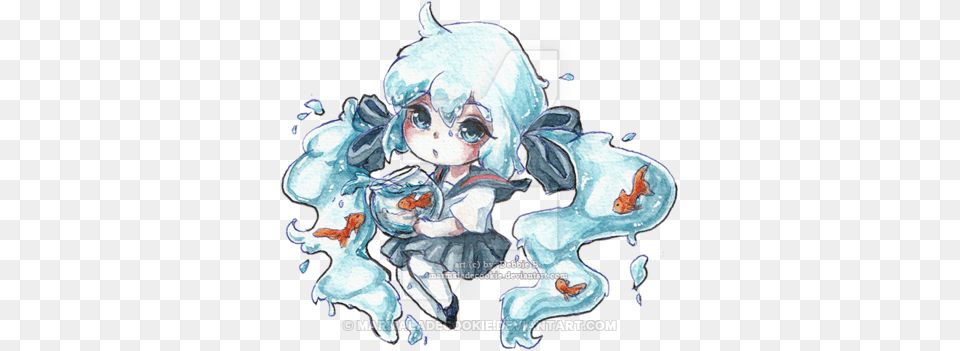 Bottle Miku By Marmaladecookie Clip Art Draw Bottle Miku, Book, Comics, Publication, Ice Png