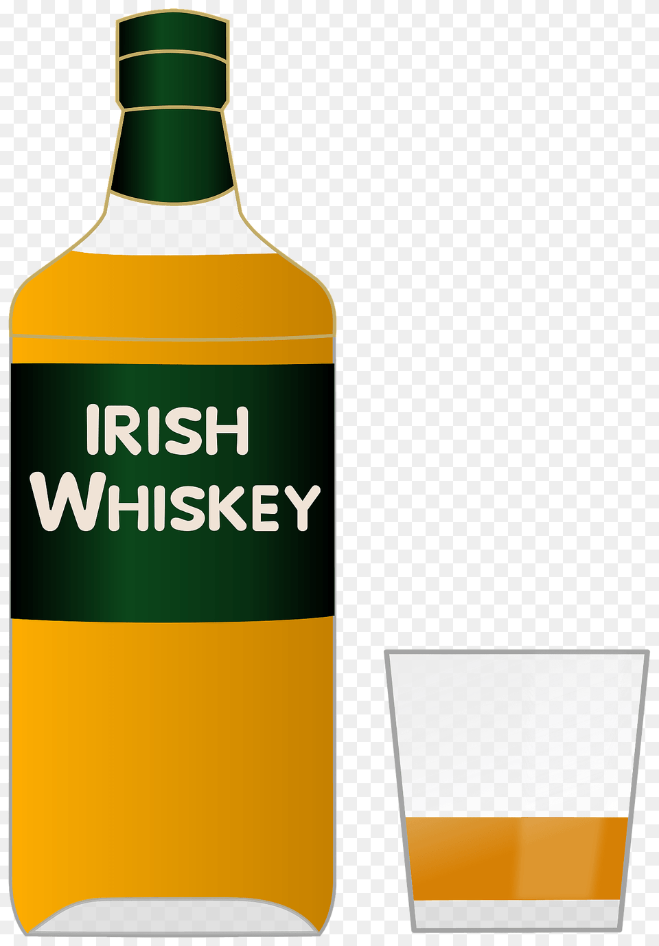 Bottle Of Irish Whiskey And A Glass Clipart, Alcohol, Beverage, Liquor, Beer Png