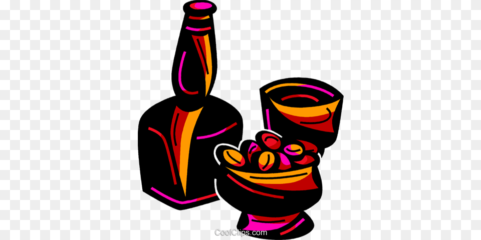 Bottle Of Liquor With Glasses Royalty Vector Clip Art, Dynamite, Weapon Free Png