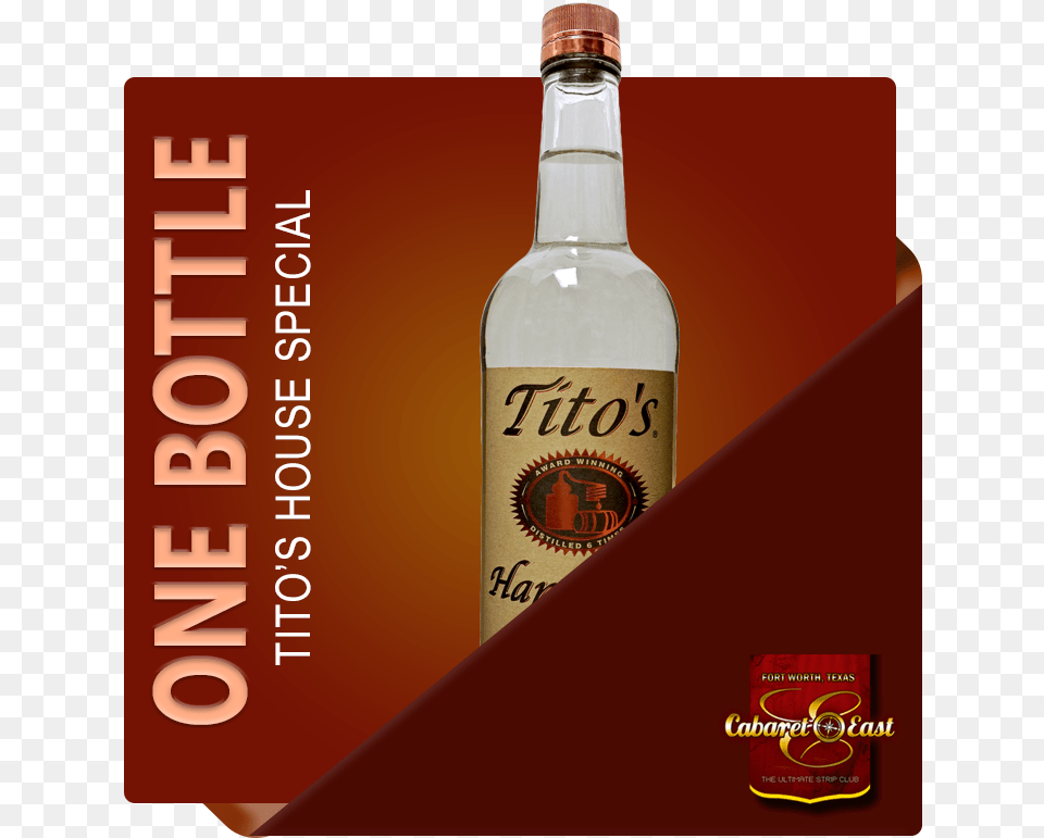 Bottle Of Tito39s Vodka Liqueur, Alcohol, Beverage, Liquor, Beer Free Transparent Png