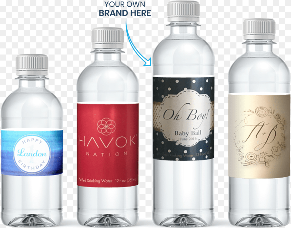 Bottle Of Water Transparent Label, Water Bottle, Beverage, Mineral Water, Shaker Free Png Download