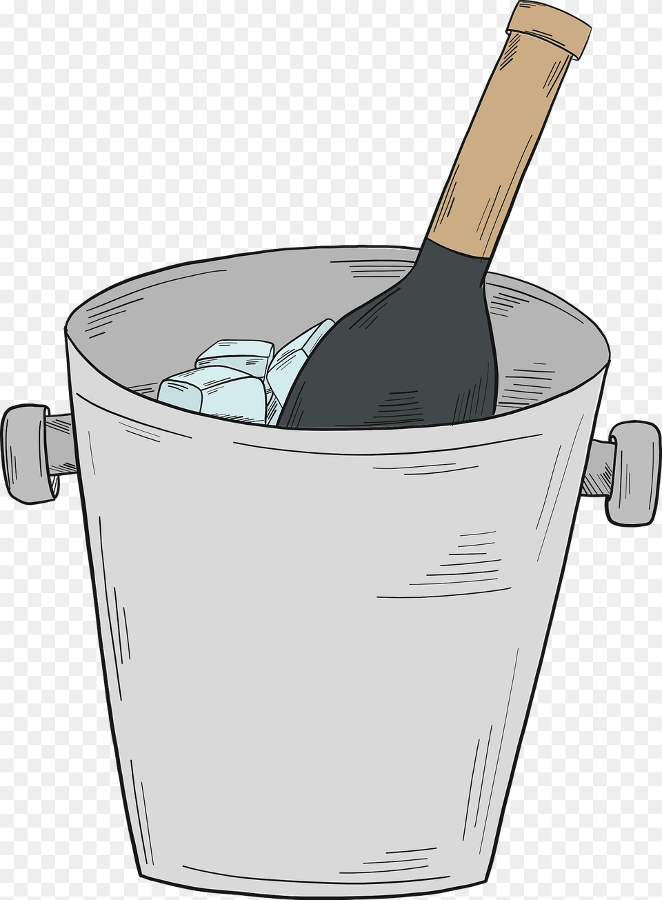 Bottle Of Wine In An Ice Bucket Clipart Png