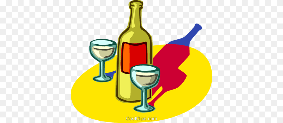 Bottle Of Wine With Wine Glasses Royalty Vector Clip Art, Alcohol, Beverage, Glass, Liquor Free Png Download