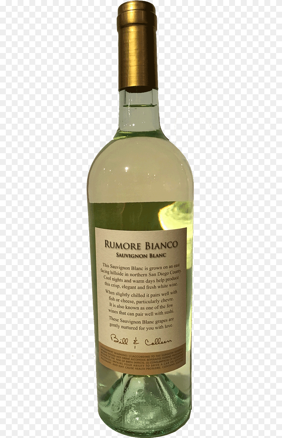 Bottle Romore Bianco Back Glass Bottle, Alcohol, Beverage, Liquor, Beer Free Transparent Png