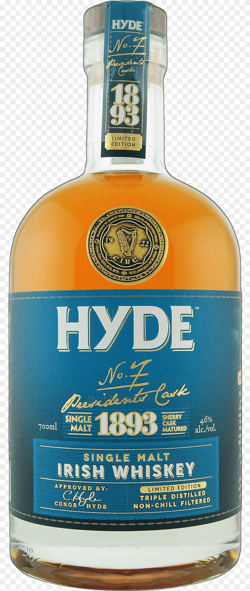 Bottle Shot Hyde 6 Year Old No4 The President39s Cask Single Malt, Alcohol, Beverage, Liquor, Whisky Png