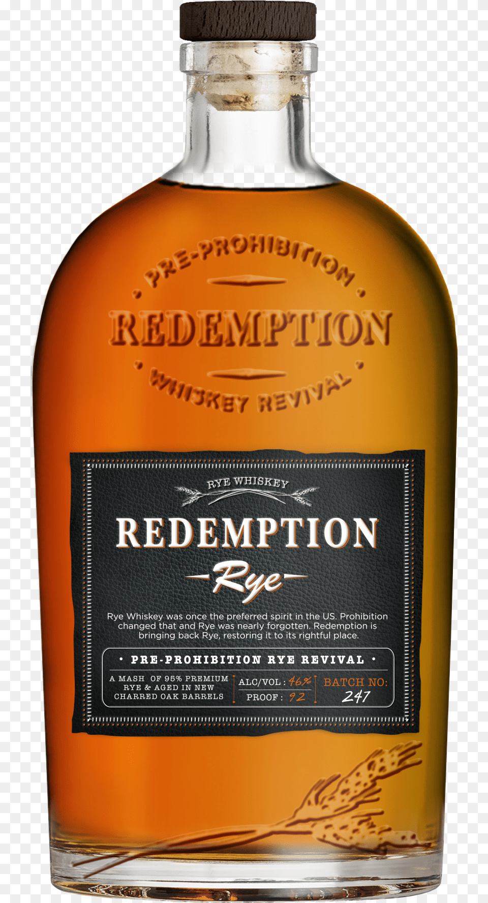 Bottle Shot Production Quality Redemption Bourbon, Alcohol, Beverage, Liquor, Whisky Png