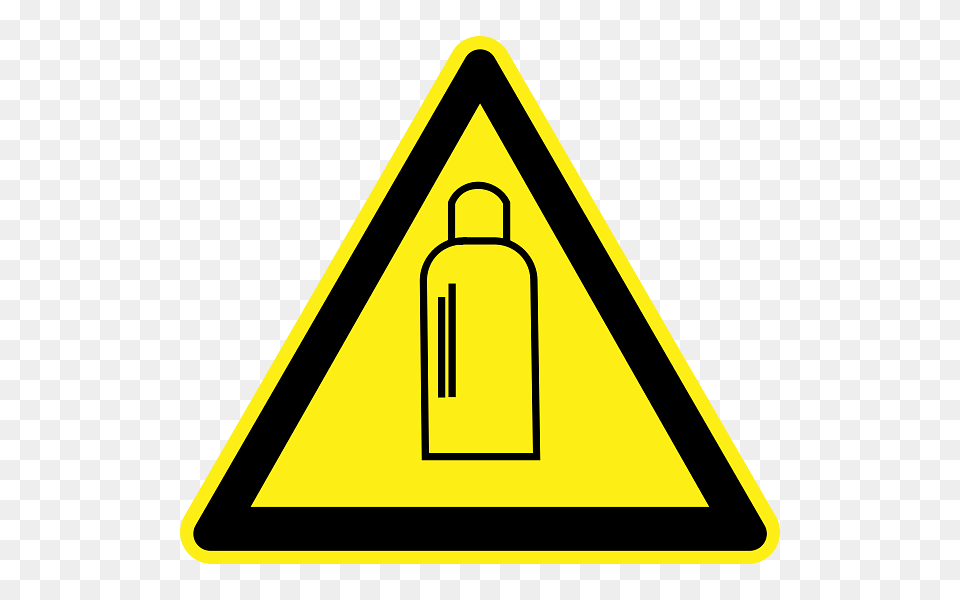 Bottle Under Pressure Hazard Warning Sign, Symbol, Triangle Free Png Download